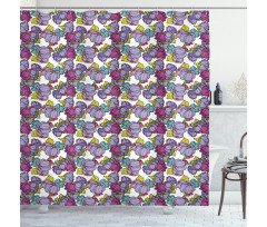 Vintage Lupin Bouquets Shower Curtain