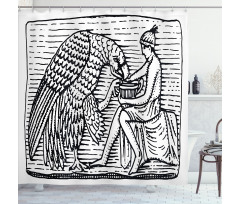 Greek Man and Eagle Shower Curtain