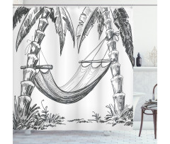 Hammock Palm Trees Shower Curtain