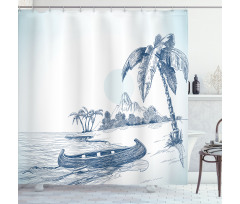Island Beach Art Shower Curtain
