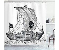 Chinese Sailboat Shower Curtain