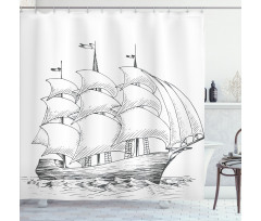 Medieval Ship Sea Shower Curtain