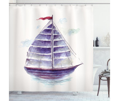 Retro Ship Antique Shower Curtain
