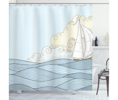 Doodle Style Ocean Shower Curtain