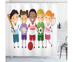Children Soccer Shower Curtain