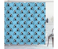 Panda on Bicycle Shower Curtain