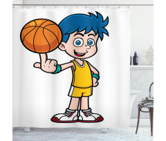 Boys Basketball Shower Curtain