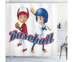 Baseball Pitching Shower Curtain
