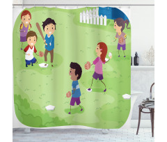 Friends Basketball Shower Curtain