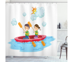 Riding a Kayak Shower Curtain