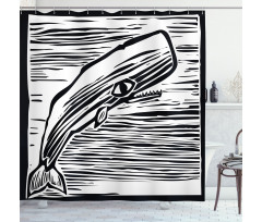 Vintage Stripy Sea Fish Shower Curtain