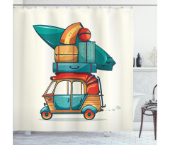 Rickshaw Luggage Shower Curtain