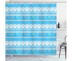 Minivans Elephants 60s Shower Curtain