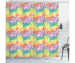 Doodle Lively Leaves Shower Curtain