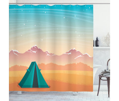 Travel Tent Mountains Shower Curtain