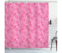 Abstract Round Flowers Shower Curtain