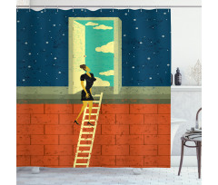 Woman on Ladder Shower Curtain