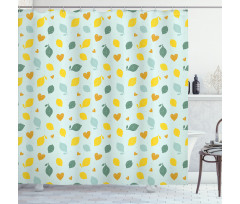 Scribbled Lemon Design Shower Curtain