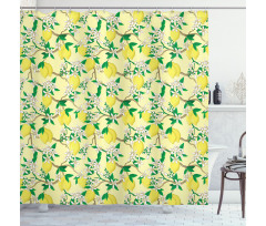 Blooming Lemon Flowers Shower Curtain