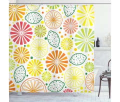 Tropical Clementine Shower Curtain