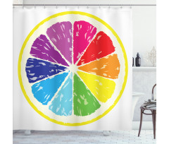 Rainbow Citrus Slice Shower Curtain
