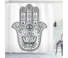 Oriental Lotus and Fish Shower Curtain