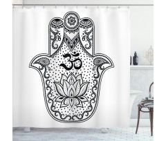 Oriental Curlicues Lotus Shower Curtain