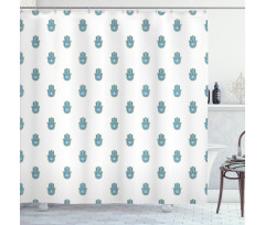 Bicolor Oriental Hand Shower Curtain