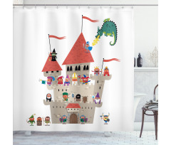 Cartoon Kingdom Dragon Shower Curtain