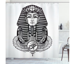 Vintage Pharaoh Tattoo Shower Curtain