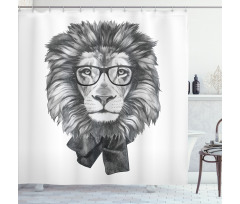Hipster Animal in Glasses Shower Curtain