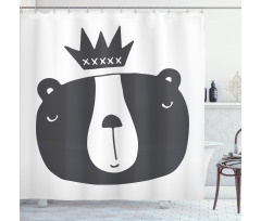 Humorous Bear in Crown Shower Curtain