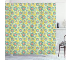 Dotted Flowers Shower Curtain