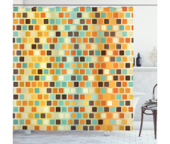 Checkered Square Wall Shower Curtain