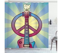 Woodstock Music Theme Shower Curtain