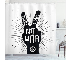 Sixties Pacifist Slogan Shower Curtain