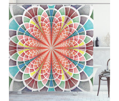 Geometric Blossom Shower Curtain