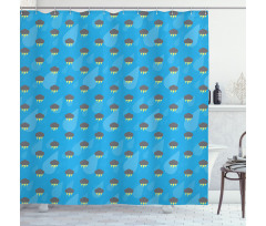 Dark Clouds Thunderbolt Shower Curtain