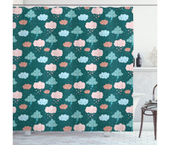 Happy Sad Angry Clouds Shower Curtain