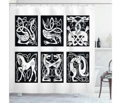 Tribal Abstract Animals Shower Curtain