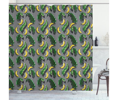 Yummy Banana and Leaves Shower Curtain