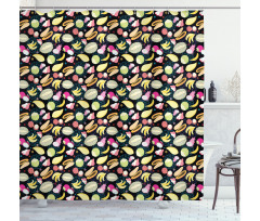 Graphic Exotic Fruits Shower Curtain