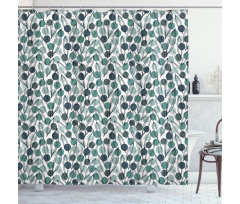 Ink Paint Leaves Dots Shower Curtain