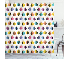 Colorful Flying Bee Sketch Shower Curtain