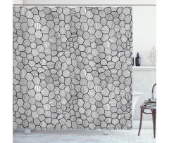 Sketch Hexagon Shapes Shower Curtain