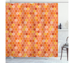 Gradient Honeycomb Shape Shower Curtain