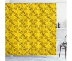 Contour Petals Bees Combs Shower Curtain