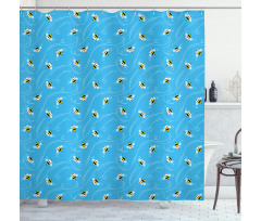 Funny Flying Insect on Sky Shower Curtain