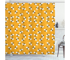 Bees Producing Honey Cells Shower Curtain