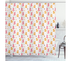 Hand Drawn Persian Cats Shower Curtain
